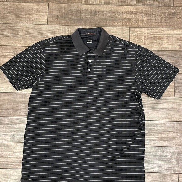 Nike Men's Dri Fit Tiger Woods Collection Black Short Sleeve Golf Polo Size XL - Picture 2 of 15